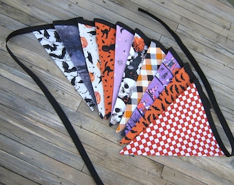 Halloween Bunting, Haunted House Décor, Spooky Party Garland, Halloween Fabric Banner