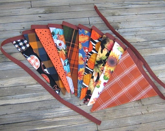 Autumn Décor Bunting, Harvest Festival Garland, Fall Colors Party Banner for Autumn Wedding, Barn Dance Pennant
