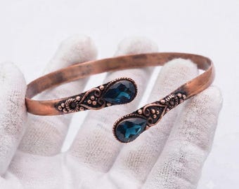 Vintage Navajo Copper Bracelet - Thunderbird - Fred Harvey - US