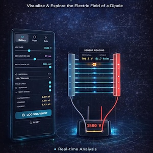 Laboratorio virtual de física: Simulación de condensadores y capacitancia / Física AP, Bachillerato Internacional, Secundaria / HTML5 sin conexión