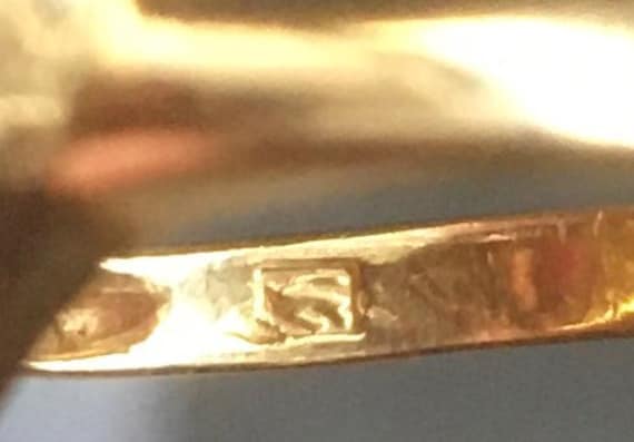 18k Ruby Diamond Heart Ring Solid Yellow Gold - image 7