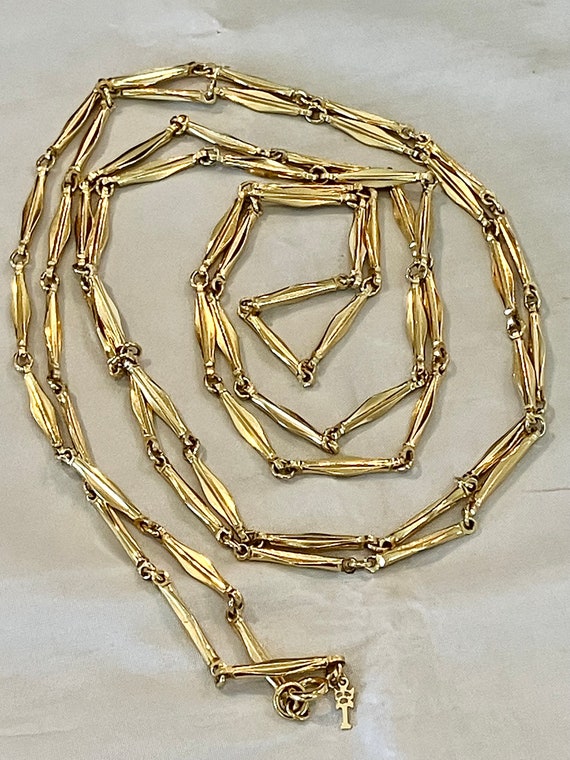 Crown Trifari Necklace Gold 1950s - image 4