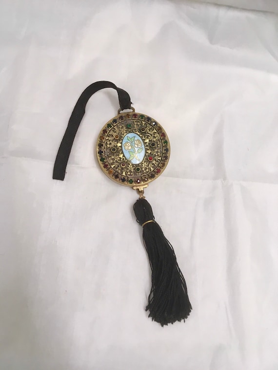 Vintage Jeweled Dance Purse Compact 1920s - image 1