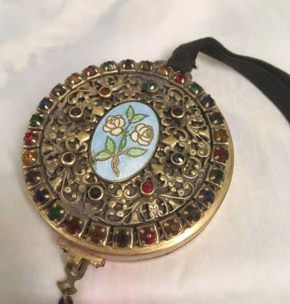 Vintage Jeweled Dance Purse Compact 1920s - image 3