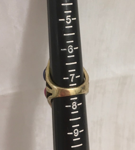 Vintage Multi Stone Pave Statement Ring Chunky Ri… - image 8