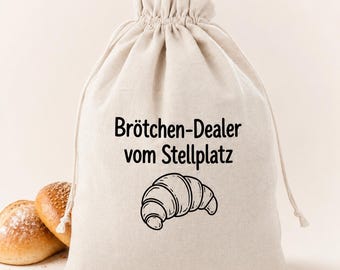 Camping Brötchenbeutel mit Spruch | Witziger Stoffbeutel für Brötchen | Brotbeutel Camper Geschenk | Frühstücksbeutel Wohnmobil Urlaub