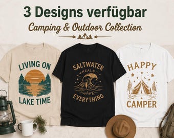 Camping Shirt | Lake Time T-Shirt | Happy Camper Shirt | See Urlaub | Outdoor Shirt | Geschenk für Camper
