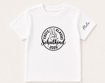 Personalisiertes Einschulung Shirt Mädchen & Jungen | Schulkind 2026 Shirt mit Name | Klasse 1 Ich komme | Kinder T-Shirt Einschulung