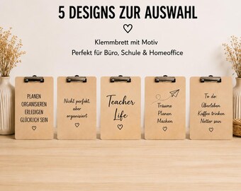 Clipboard with a saying | 5 designs to choose from | Teacher gift | Office decor | Home office | Organizer | Gift for a colleague
