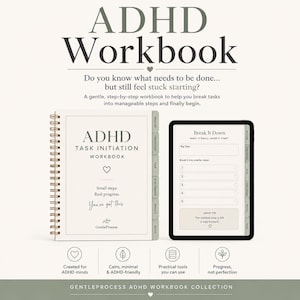 ADHD Task Initiation Workbook for Adults | Executive Dysfunction Planner | ADHD Printable PDF | iPad GoodNotes | Task Paralysis Help