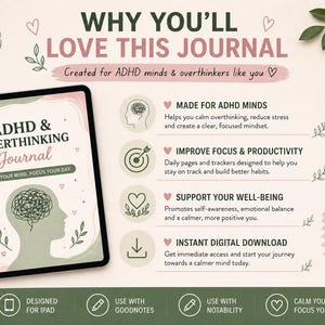 calm your mind ADHD journal mental reset planner