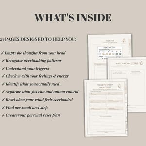 ADHD Overthinking Journal | Brain Dump & Mental Reset Planner | ADHD Focus Journal | Digital Download image 9