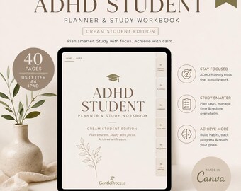 Student Study Planner | Digital iPad Planner | Hyperlinked GoodNotes Planner | Study Organizer | Exam Prep | Printable A4 US Letter