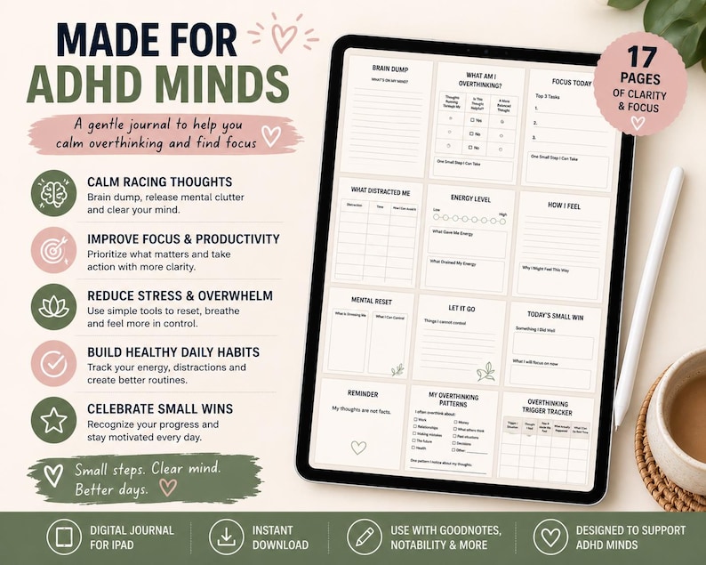 ADHD planner benefits focus calm mind