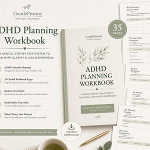 ADHD Planning Workbook for Adults | Printable PDF Planner | Executive Function Worksheets | Stop Planning Overwhelm | ADHD Organization
