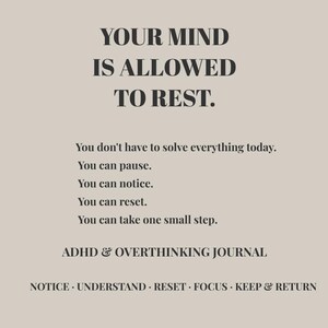 ADHD Overthinking Journal | Brain Dump & Mental Reset Planner | ADHD Focus Journal | Digital Download image 11