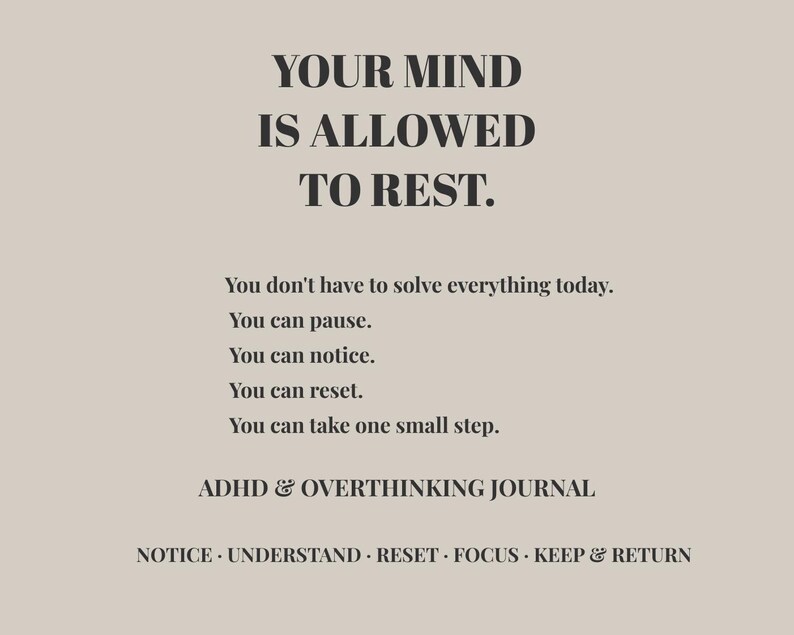 ADHD Overthinking Journal | Brain Dump & Mental Reset Planner | ADHD Focus Journal | Digital Download image 11