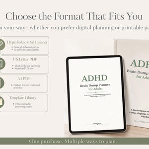 ADHD Brain Dump Planner for Adults | Mental Reset Planner | Digital Planner for GoodNotes | A4 & US Letter PDF image 7