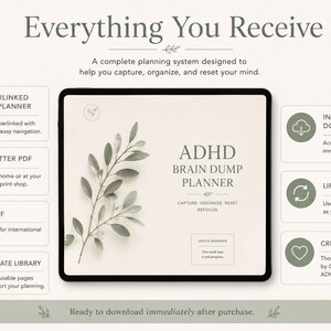 ADHD Brain Dump Planner for Adults | Mental Reset Planner | Digital Planner for GoodNotes | A4 & US Letter PDF image 9