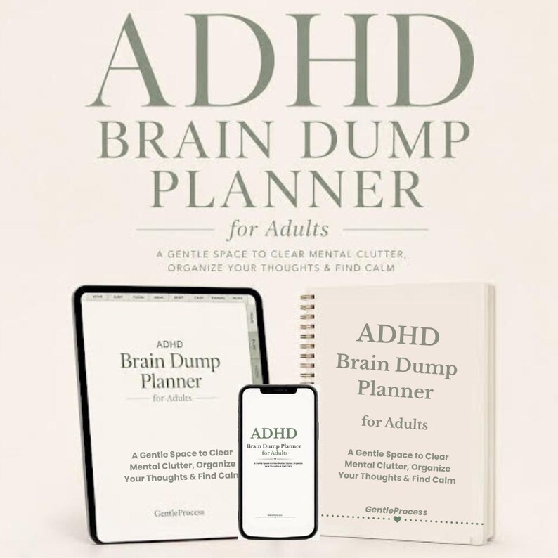 ADHD Brain Dump Planner for Adults | Mental Reset Planner | Digital Planner for GoodNotes | A4 & US Letter PDF image 1