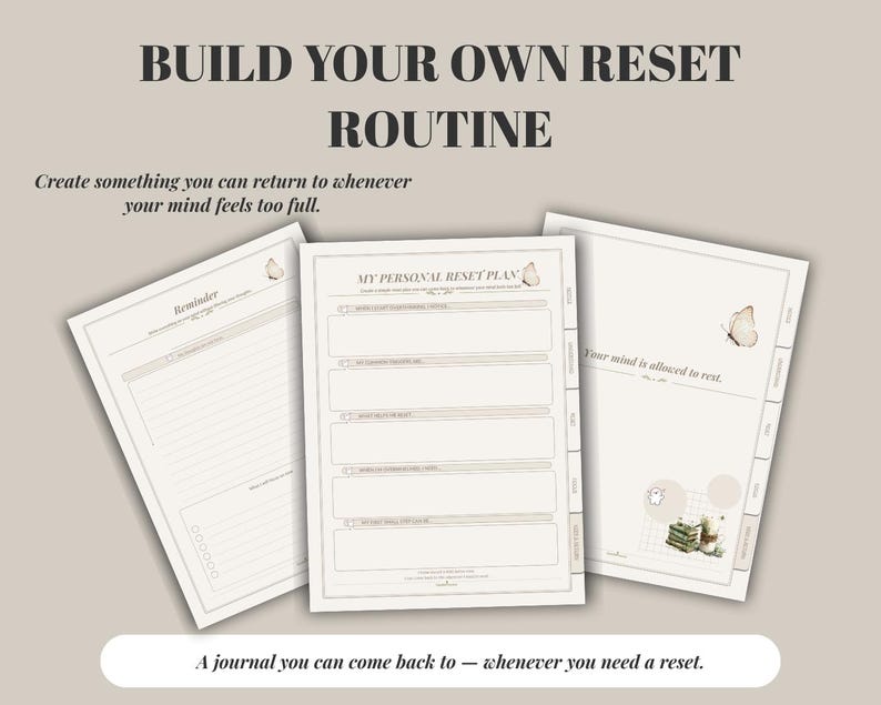 ADHD Overthinking Journal | Brain Dump & Mental Reset Planner | ADHD Focus Journal | Digital Download image 7