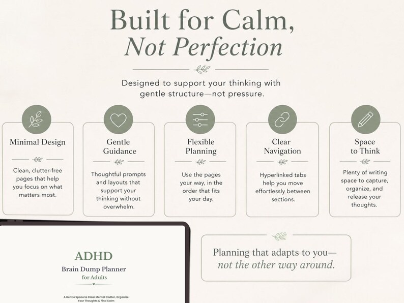 ADHD Brain Dump Planner for Adults | Mental Reset Planner | Digital Planner for GoodNotes | A4 & US Letter PDF image 8