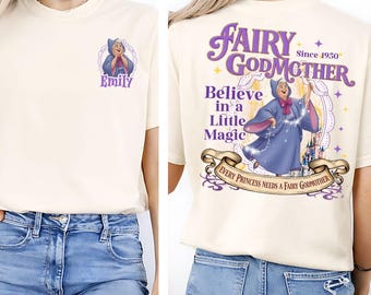 Camiseta personalizada de hada madrina, hada abuela, camiseta de princesa, camiseta de Cenicienta, reino mágico, camiseta para niñas, camiseta de abuela, regalo de madrina