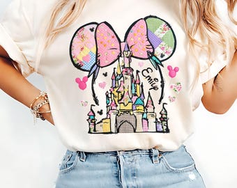 Camiseta personalizada del Castillo de Minnie Mouse de Disney, Camiseta de Disney, Camiseta de Disneyland, Reino Mágico, Camiseta familiar del Reino Mágico, Camiseta de Disney