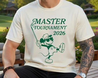 Camiseta del Torneo de Golf Masters de Augusta 2026 de Mickey Mouse, Camiseta de golf de Mickey, Camiseta de torneo de golf, Club de golf para papá