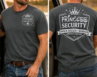 Camiseta personalizada de princesa con colores cómodos y seguridad, camiseta de doble cara, camiseta de princesa Disney, camiseta de seguridad, Disney World, camiseta divertida para papá