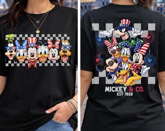 Camiseta retro del 250 aniversario de EE. UU. Mickey & Co. Est. 1928, Mickey y sus amigos, camiseta de Disneyland, camiseta de viaje a Disney, vacaciones familiares en Disney.
