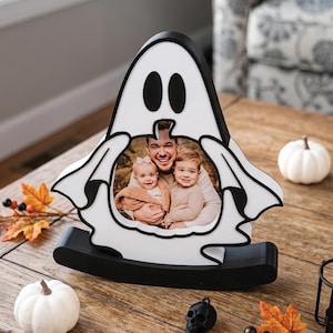 Interactive Rocking Photo Frame, Fun Wobbling Picture Stand, Custom Ghost Desk Decor, Unique Family Photo Gift, 3D Printed Frame
