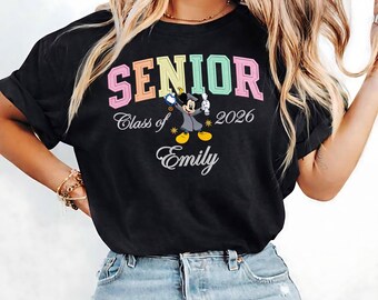 Camisetas personalizadas vintage de Mickey y sus amigos de Disney para graduación, regalo para graduados, promoción de 2026, viaje familiar de graduación de Disney, grupo de graduación de Disney