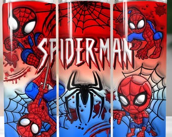Cartoon Superhero 20oz Tumbler Wrap Png, Valentine Spider Skinny Tumbler Png,  Movie Cartoon 20oz Straight Tumbler Wrap