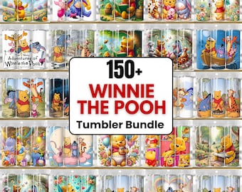 Pooh Tumbler Wrap Designs Bundle, Winnie The Pooh Sublimation Designs, 20oz Pooh Tumbler Wrap PNG, Cartoon Tumbler Wrap, Pooh Wrap PNG