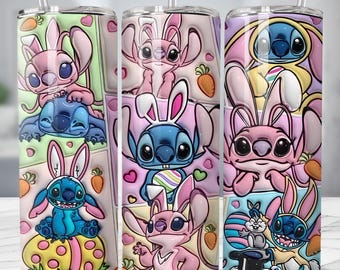 Stitch Tumbler Sublimation Design Download PNG, Inflated Stitch Tumbler Sublimation Wrap PNG, 3D Stitch 20 oz Tumbler Wrap Digital Downloads