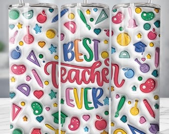 Teacher Tumbler Wrap Seamless Sublimation Teacher Appreciation Design PNG, 20 oz Skinny Tumbler Wrap Teacher Life Tumbler PNG Download