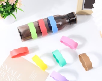 Personalized Silicone Water Bottle Bands | Custom Engraved Bottle Labels | Waterproof Baby Bottle Tags | Gift for Kids | Baby Shower Bands