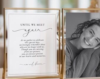 Poem for Funeral, Verse Until We Meet Again for Celebration of Life, Memorial Service Keepsake, Funeral Favor Sign, Funeral Poster PDF, TS01