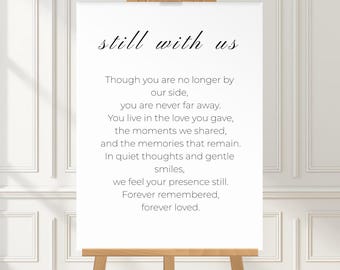 Simple Memorial Poem Sign Editable Canva Minimalist Template | Loved Ones Tribute | In Loving Memory | Share A Memory | VM0011