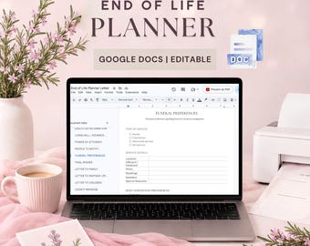 End of Life Planner Google Docs and Word, Editable Emergency Binder, Final Wishes, Estate Planning Guide, Just In Case, Legacy Organizer