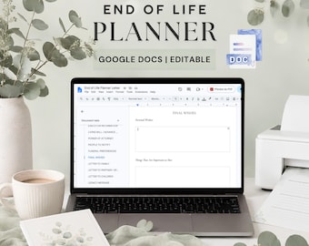 End of Life Planner Google Docs, Editable Family Emergency Binder, Final Wishes, Estate Planning Guide, Just In Case, Legacy Organizer