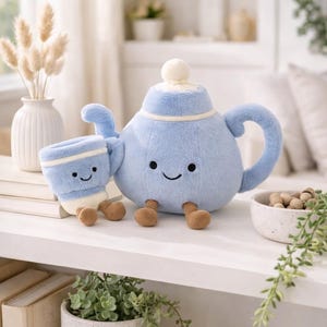 Entzückende Kawaii Teetasse Plüsch, ästhetische Stofftier, weiche gemütliche Anime-Puppe, Viral einzigartiges Geschenk, Schreibtisch Zimmer Dekor, Kinder Spielzeug Geburtstagsgeschenk