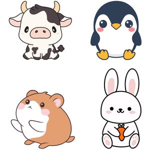 Kawaii Animal Alphabet Ebook PDF - Preschool Learning Letters A-I - Nursery Wall Art - Digital Download - Toddler Educational Activity