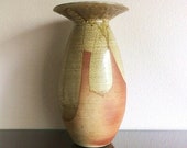 Big Japanese Modernist Studio Pottery Vase Lamp Base Artist Signed 1950s Vintage