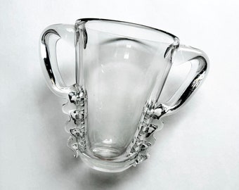 Chic French Antique Art Deco Heavy Blown Glass Vase, Possibly Schneider? AS IS