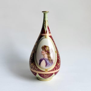 Stunning Antique Royal Bonn Closed Form Portrait & Landscape Vase 19th C Germany