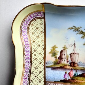 Antique Helena Wolfsohn Dresden Hand Painted Porcelain Cappricio Landscape Bowl image 5