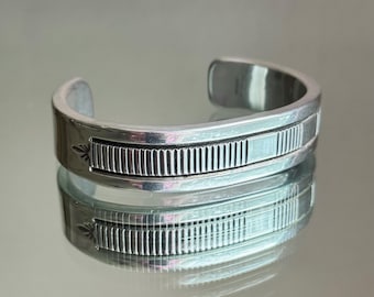 Vintage Bruce Morgan Navajo Sterling Silver Large Men’s Cuff Bracelet Heavy 117g