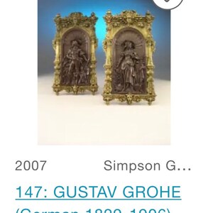 Antique Gustav Grohe Gilt Bronze Plaque German Pikeman 19thC Renaissance Revival image 10
